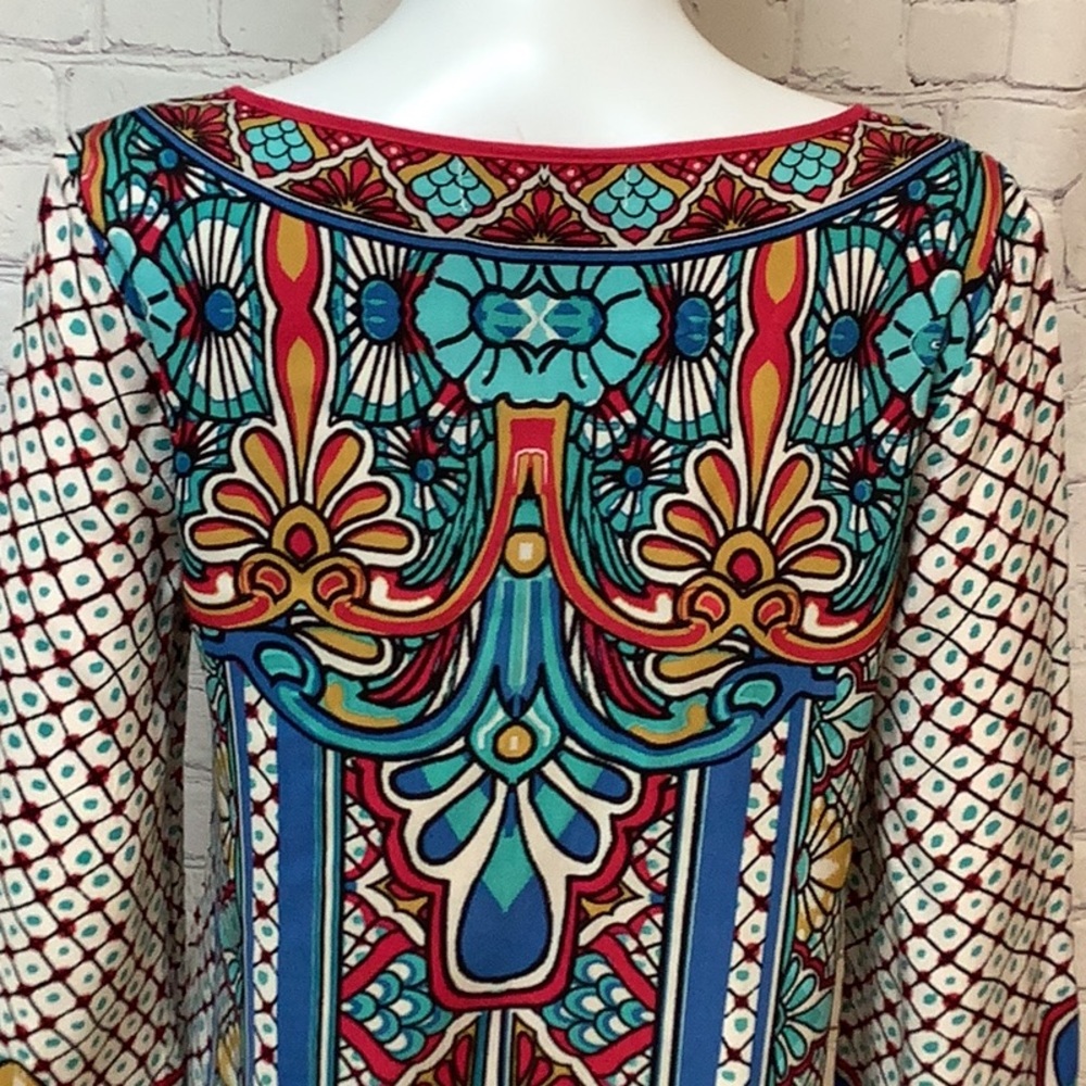 Flying Tomato Bohemian Multicolor W/Tassels Long Sleeve Tunic Top Dress Sz S - Picture 10 of 12